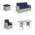 thumbnail image 7 of Best Choice Products 7-Seater Conversational Wicker Dining Table, Outdoor Patio Furniture Set w/ Cover - Gray/Navy, 7 of 7