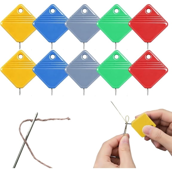 QenASHaing Automatic Needle Threaders for Hand Sewing, Square Needle Threading Helper for Sewing Machine, Fits All Needle Sizes, Easy Selfthread Needle Threaders Tool, Sewing Supplies