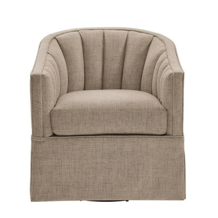 Comfort Pointe Sanibel Stone Polyester Fabric Skirted Swivel Accent Chair