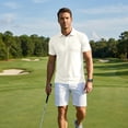 thumbnail image 6 of Mens Polo Shirts Short Sleeve Beach Wedding Guest Dress Shirt Relaxed Fit Casual Comfy Moisture Wicking Shirts, 3XL, 6 of 8