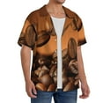 thumbnail image 2 of Vsdgher Coffee Beans Men's Cuban Shirt, Hawaiian Shirts, Business Casual Button Down Shirts, Short Sleeve Shirt-Large, 2 of 5