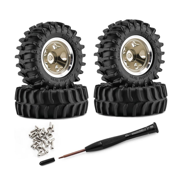 4 ruedas y neumáticos para coche RC a escala 1/30, repuestos portátiles para SCX30 Bronce