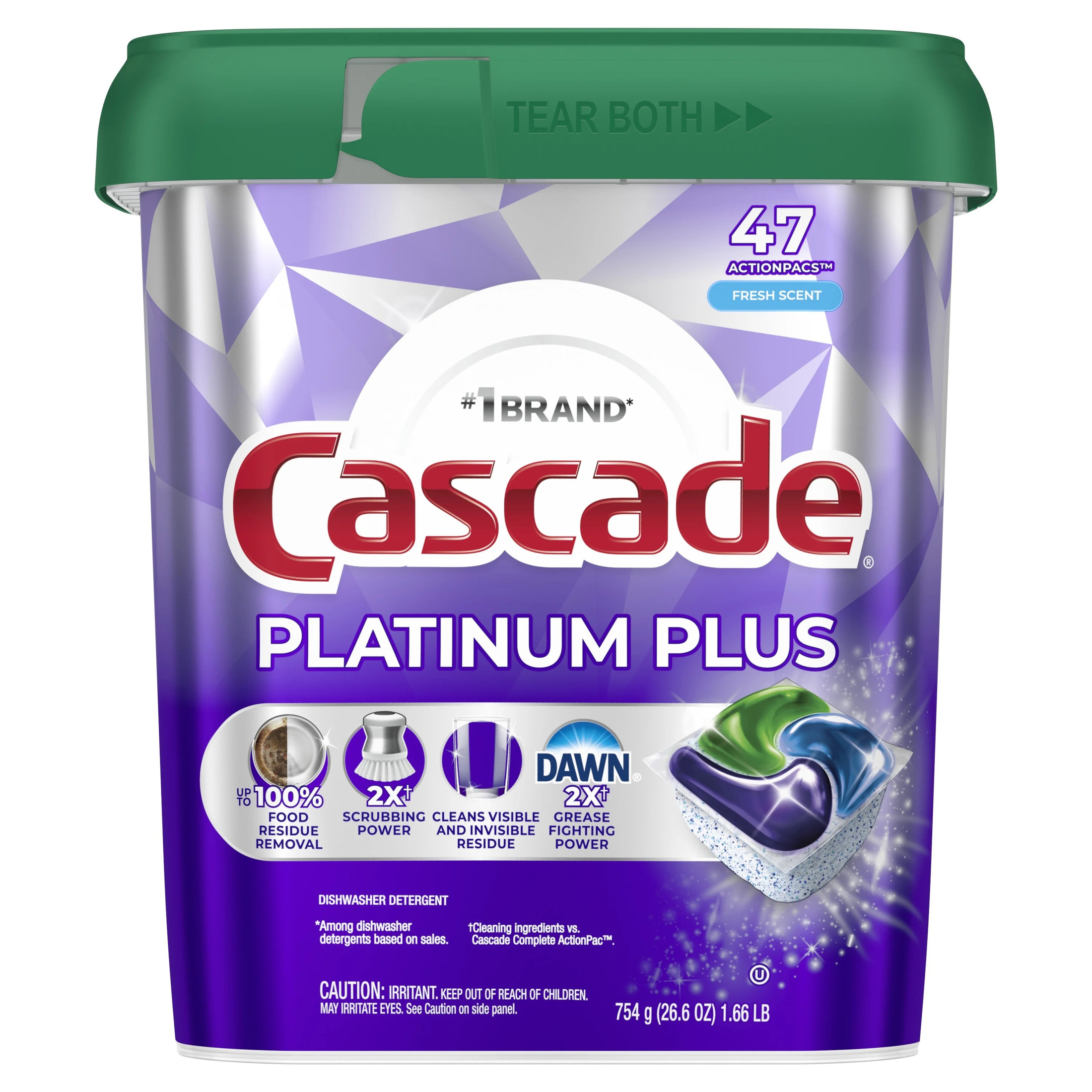 Cascade Platinum Plus Dishwasher Pods, 47 Count photo 4