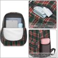 thumbnail image 4 of Red and Green Checkered Pattern 17" School Backpacks for Teens,Waterproof Oxford Fabric,S-Shape Padded Straps for School,Travel,Hiking,Camping, 4 of 6