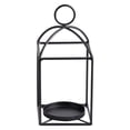 thumbnail image 3 of Candelabro decorativo para farol, candelabro colgante rústico negro, soporte para vela de pilar para porche delantero, interior, boda, Patio al aire 10cmx10cmx22cm, 3 of 8