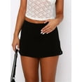 thumbnail image 5 of Sexy High Waist Women's Mini Skirt Split Hem Stretch Fitted Pencil Bodycon Short Skirts, 5 of 7