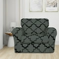 thumbnail image 7 of Easy-Going 2 Pieces Super Stretch Printed Couch cover, Chair size, Quatrefoil/Gray, 7 of 7