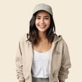 thumbnail image 4 of Dalix Be Kind Embroidered Fleece Cropped Zip Hoodie Cold Fall Winter Womens in Tan 2XL XX-Large, 4 of 5