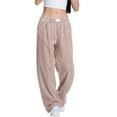 thumbnail image 3 of Womens Striped Gingham Pajama Lounge Boxer Pants Cute Comfy Bottoms with Pockets Fall Y2K Outfits Coffee XXL, 3 of 9