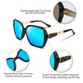 thumbnail image 3 of FEISEDY Polarized Women Square Sunglasses Sparkling Composite Shiny Frame B2289, 3 of 5