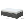 thumbnail image 4 of Benzara Faux Polyester and Aluminium Bench with Cushioned Seat, White and Gray, 4 of 4