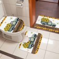 thumbnail image 5 of Summer Truck Sunflower Bathroom Rugs Set Country Farm Yellow Flower Leaf Butterfly Non Slip Absorbent Soft Bath Mats 3 Piece Set with Bathroom Rug, U-Shaped Floor Mat, Toilet Seat Cover Small Size, 5 of 9