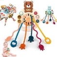 thumbnail image 4 of Juguetes Montessori Juguetes sensoriales con cuerda para tirar Bebé de 6 a 12 meses Juguetes de actividad de silicona Juguetes de viaje para cochecito de bebé Juguetes educativos, 4 of 5