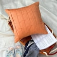 thumbnail image 2 of The HomeCentric Orange Pillow Cases, Textured Pintucks Solid Color Decorative Pillows Cover, Pack of 2, 14x14 inch (35x35 cm) Cushion Covers, Faux Suede Pillows Covers, - Orange Love Tune, 2 of 13