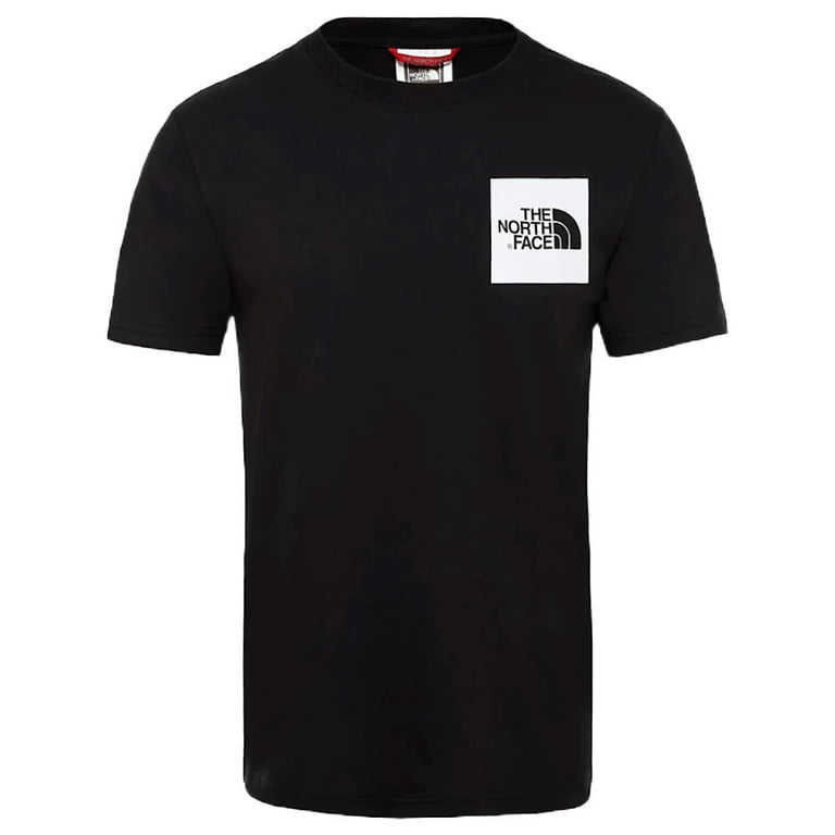 The North Face Men's T-Shirt Short Sleeve Casual Fine Box Logo Crewneck  Shirt, Black / White, S 