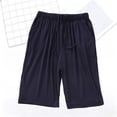 thumbnail image 2 of Asxite Plus Size Womens Pajamas Pants Loose High Waist Soft Knit Solid Pocket Cropped Sleepwear, 2 of 7