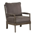 thumbnail image 4 of Morden Fort Mid Century Arm Accent Chair for Living Room, Upholstered Modern Armchair Spindle Chair with Thick Cushion and Wood Frame, Reading Chair for Bedroom, Office, Brown, 4 of 9