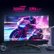 ZZA 32 inch 300HZ Curved Gaming Monitor, QHD 2560 * 1440 PC Monitor, 1500R, Refresh Rate, VA Display, AMD FreeSync , 120% sRGB Color Gamut,HDMI 2.1/DP1.4