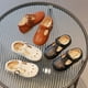 thumbnail image 3 of Zapatos de cuero de verano para niños y niñas, zapatos retro con agujeros y suela suave para niños, zapatos casuales, 3 of 5