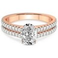 thumbnail image 3 of 5 Carat IGI Certified Oval Shape Lab Grown Diamond Engagement Ring | 14K Rose Gold |Tosca Secret Halo Double Band Diamond Ring | FG-VS1-VS2 Quality Friendly Diamonds, 3 of 4