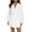 White, variant on IROINNID Semi Formal Dress for Women Long Sleeve Mini Dress Lantern Sleeve V-neck Button Ruffle Layered Solid Color Mini Dress,Black
