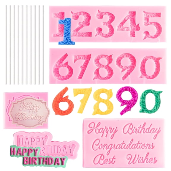 2ooya Birthday Silicone Chocolate Mold, Non-Stick 15 Count