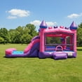 thumbnail image 4 of JumpOrange Commercial Grade Inflatable Pricess Bricks Athletic Bounce House with Slide Combo and Blower, Party Combo Moonwalk, 4 of 7