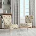 thumbnail image 2 of Designart "Minimalist Chic in Victorian Style I" White Floral Upholstered Accent Chair - Cottage Arm Chair For Bedroom, 2 of 5