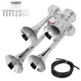 thumbnail image 2 of Bocina de aire 4 trompetas 135Db Bocina eléctrica de aleación súper zinc 05Mpa-10Mpa Presión de aire de funcionamiento Kit de bocina de tren de aire fácil de instalar para ANGGREK Otros, 2 of 8