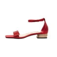 thumbnail image 3 of Lady Couture Doris Metallic Heel Flat Sandal, Red, 12, 3 of 5