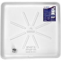 Washing Machine Pan- HDPE - Undrilled Washing Machine Drain Pan for Floor Protection - Washing Machine Tray - Drain Pan for Washer and Dryer - 1" Drain Fitting - White -1 Pack