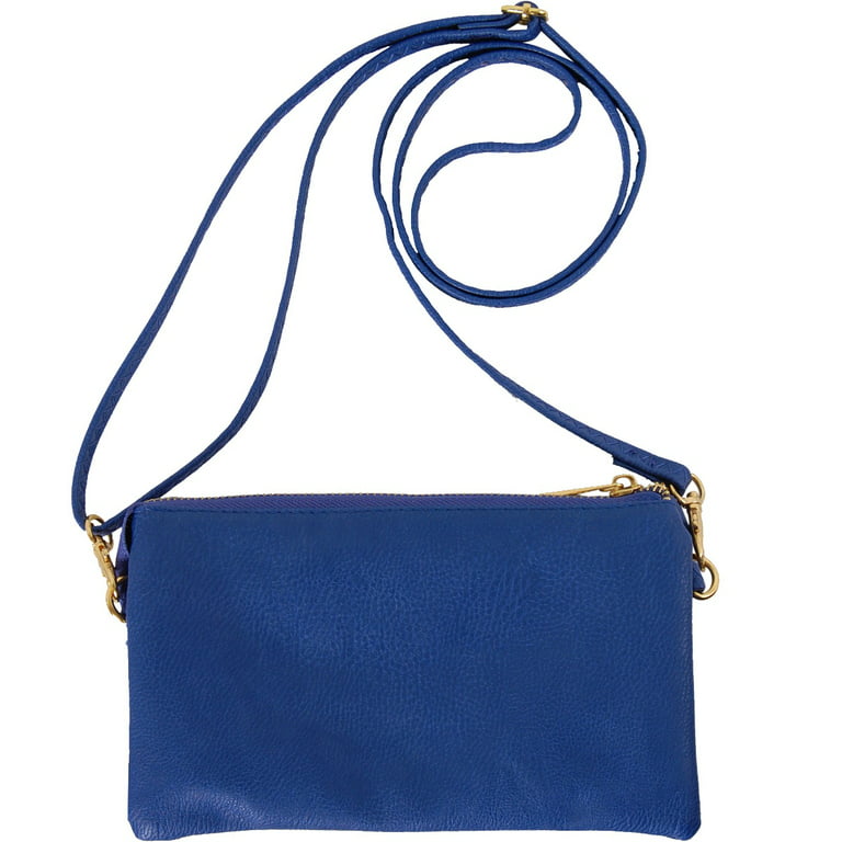 Chic Vegan Leather Essential Oil Clutch Bags Stone Blue