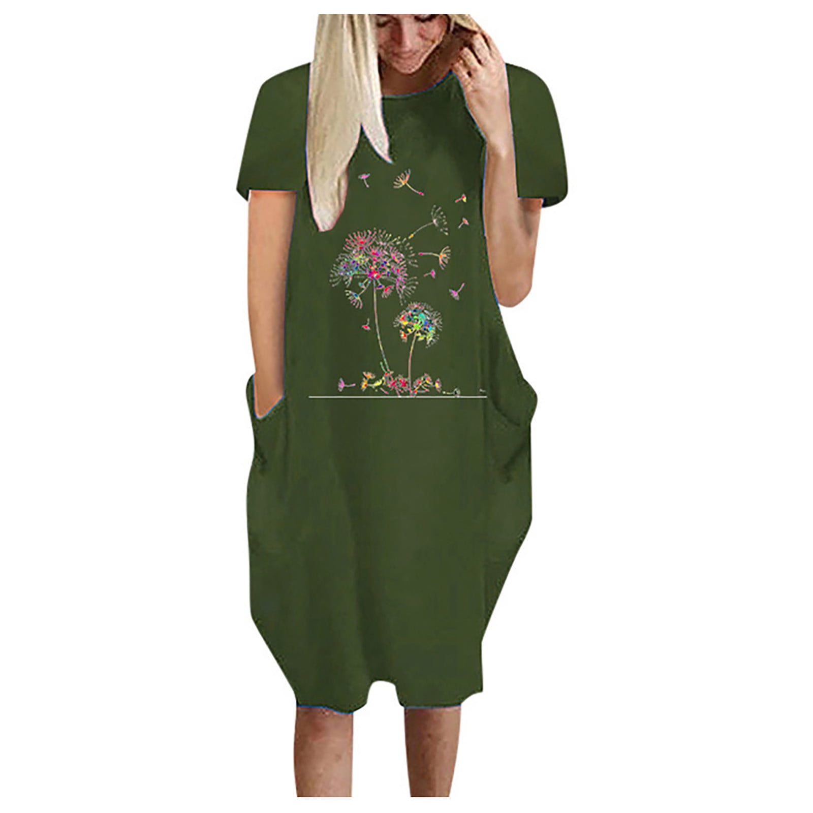JIAMERY Women's Summer T-Shirts Dress 2022 Dressy Casual Shift Dresses ...