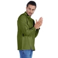thumbnail image 3 of Atasi Indian Mens Henley Shirt Long Sleeve Casual Mandarin Collar Short Kurta, 3 of 7