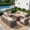 Beige, variant on TANGJEAMER 9 Piece Patio Furniture Set with Fire Pit Table, All Weather Outdoor Sectional PE Rattan, Patio Conversation Sets with Cushions for Garden Lawn Balcony（Black）