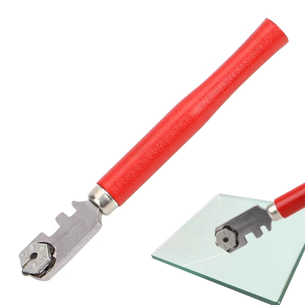 130mm Portable Glass Cutter Professional Glass Tile Cutter Wooden Handle  Tool