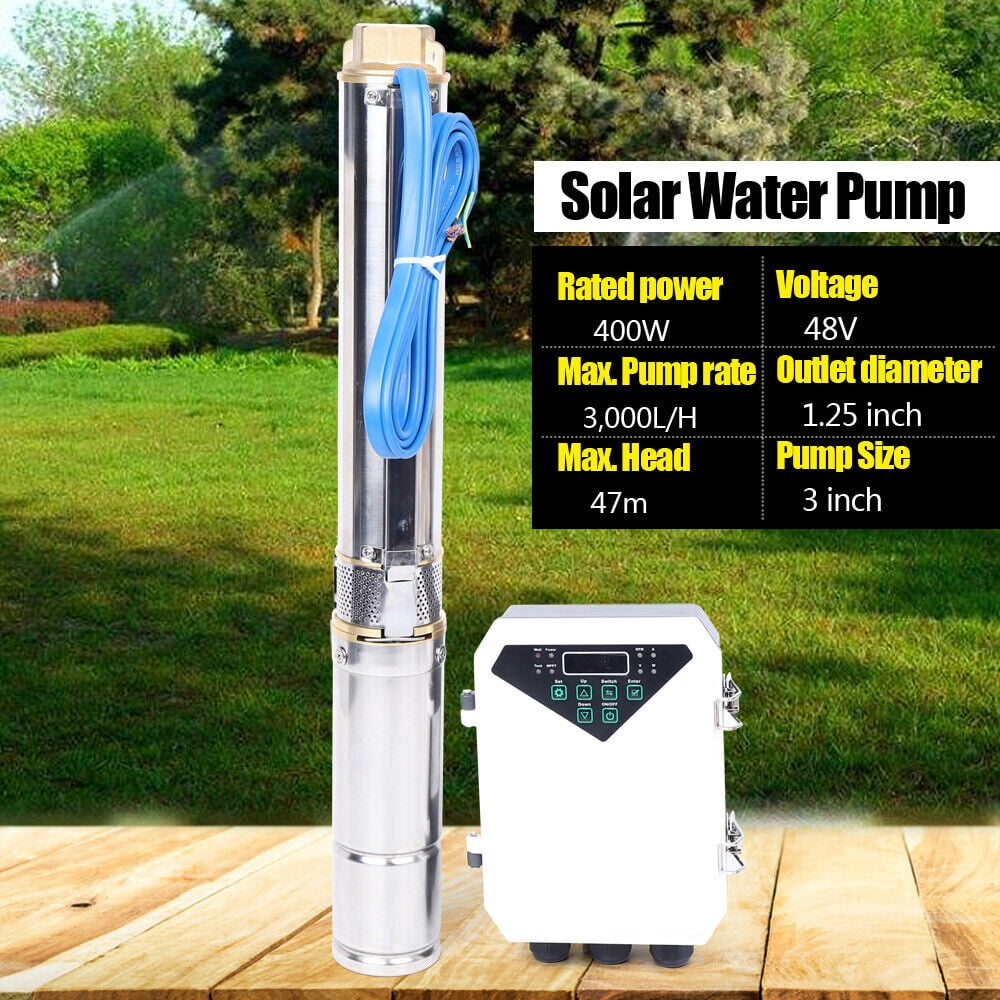 3" DC Solar Deep Bore Well Submersible Solar Water Pump with MPPT Controller 400W