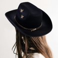 thumbnail image 4 of Cosplay Costume Hat with Large Brims Rhinestones Butterfly Sun Hat Dancing Party Caps Festival Headwear Photo Accessory Section 7, 4 of 4