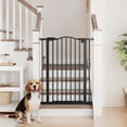 thumbnail image 2 of PawHut 29"-32" Pet Gate with Door Pressure Fit Dog Gate for Stairs, Black, 2 of 10