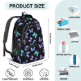 thumbnail image 5 of Black Butterfly Pattern Cute School Backpack Bag with Padded Back and Adjustable Shoulder Straps 16.9 X 12.6 X 5.9 Inches, 5 of 5