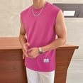 thumbnail image 2 of Wyobmus Men's Workout Tank Tops Vintage Sleeveless Vest Sport Waffle Knit Muscle Shirt Running Breathable Gym T-Shirt Hot Pink, 2 of 9