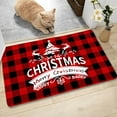 thumbnail image 4 of Grande Vente! WOAHU Tapis, Tapis en Polyester, Tapis de Sol Imprimé à Carreaux Rouges de Noël Tapis de Porte d'Entrée Tapis de Salle de Bain Tapis de Porte d'Entrée Tapis de Pied, 4 of 8