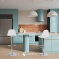 thumbnail image 2 of Silla para Bar y Barra de Cocina con Respaldo y Reposapies de Altura Ajustable Banco Taburete Giratorio con Asiento Acolchado de Diseño Moderno Set 2 Piezas Blanco, 2 of 5