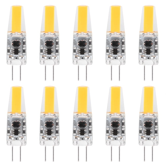 10 bombillas LED de silicona G4 mini para el hogar, 1,5 W, 12 V CA, para iluminación de coche, armario, hotel.