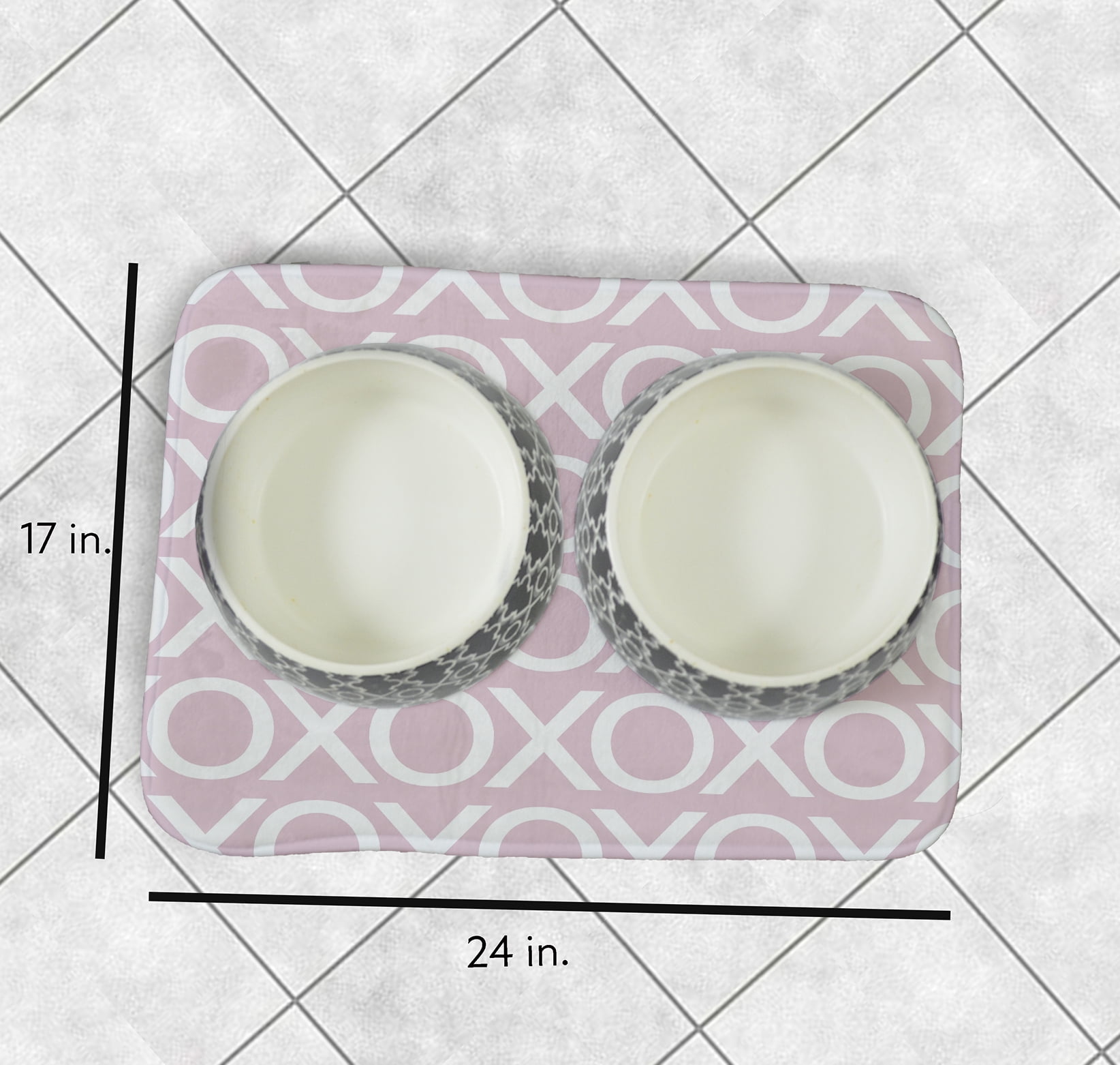 Simply Daisy Hugs and Kisses Pet Feeding Mat for Dogs and Cats