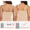 thumbnail image 6 of Women's Camisole Cotton Tank Top with Shelf Bra Adjustable Wide Strap Basic Undershirt, 6 of 7