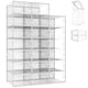 thumbnail image 1 of 15Pcs Cajas de Zapatos Apilable Transparentes y Plegable - Juego de Organizadores de Zapatos con Puerta de Succión, Zapateras Apilables Multifuncional a Prueba de Polvo para Hogar (Negro 34*26*18 cm), 1 of 9