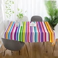 thumbnail image 5 of SKYSONIC Rectangle Table Cloth Colorful Striped Tablecloth Waterproof Anti-Shrink Soft and Wrinkle Resistant Decorative Fabric Table Cover for Outdoor Picnic/Kitchen Dining 54x54In, 5 of 7