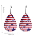 thumbnail image 3 of SUSHANG Independence Day Flag Earrings American Independence Day Flag Pattern Earrings Faux Leather Teardrop Shape Lightweight Colorblock Casual, 3 of 3