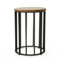 thumbnail image 5 of HQZX Wood Grain Side Table, Coffee Table, Metal Base, Vintage, 15" In, Indoor and Outdoor, Natural, 5 of 9